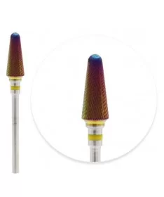 سر سوهان الماسه مخروطی سرگرد روکش کروم نوار زرد