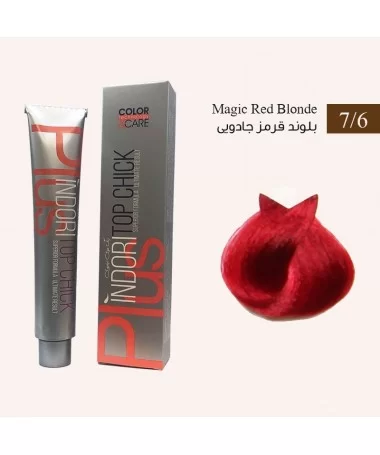 رنگ موی بلوند قرمز جادویی ایندوری کد 7/6