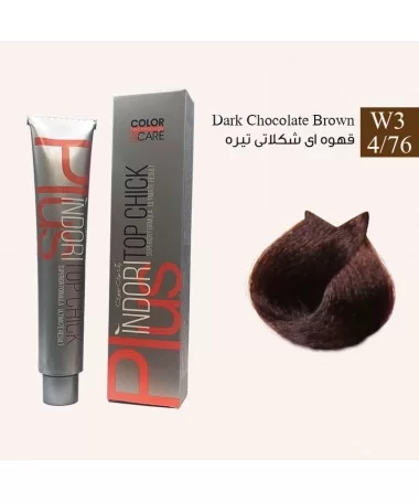 رنگ موی قهوه ای شکلاتی تیره ایندوری کد W3 4/76