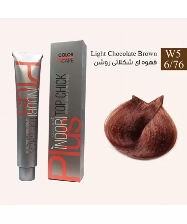 رنگ موی قهوه ای شکلاتی روشن ایندوری کد W5 6/76
