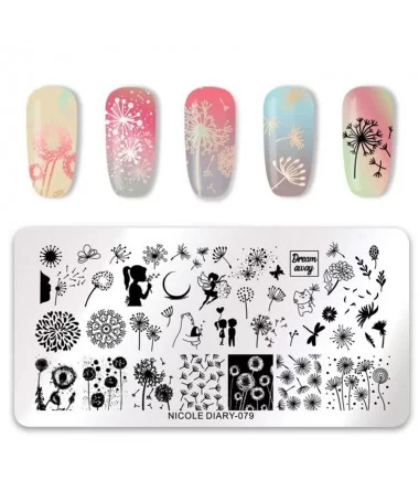 شابلون فلزی طراحی ناخن NICOLE DIARY-079