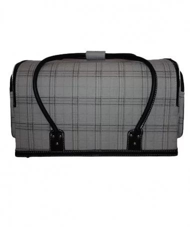 کیف لوازم کاشت ناخن طرح پیچازی طوسی بزرگ