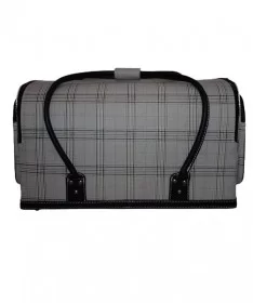 کیف لوازم کاشت ناخن طرح پیچازی طوسی بزرگ