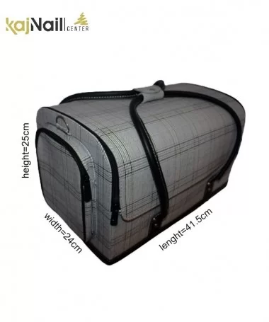 کیف لوازم کاشت ناخن طرح پیچازی طوسی بزرگ