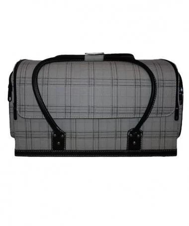 کیف لوازم کاشت ناخن طرح پیچازی طوسی بزرگ