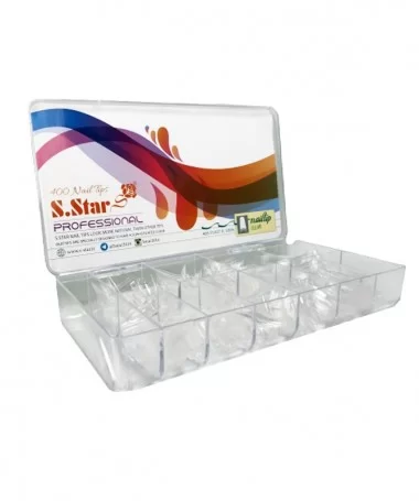 تیپ ناخن اس استار S-STAR شیشه ای 400 عددی