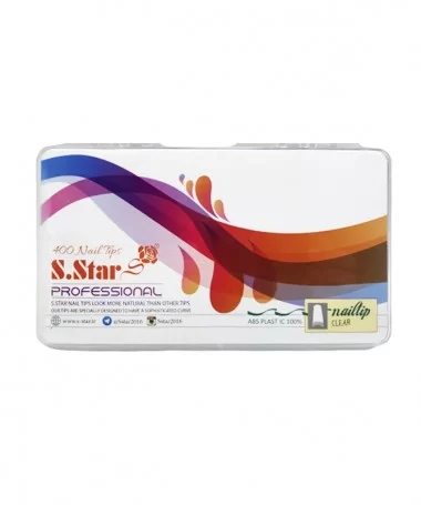 تیپ ناخن اس استار S-STAR شیشه ای 400 عددی