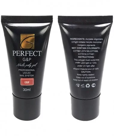 پلی ژل کاشت ناخن پرفکت جی اند پی PERFECT G&P کد 08