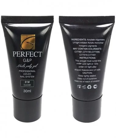 پلی ژل کاشت ناخن پرفکت جی اند پی PERFECT G&P کلیر