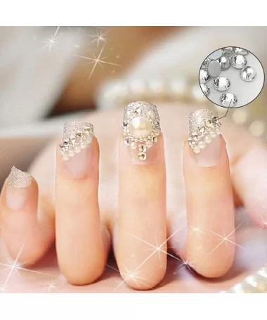 نگین ناخن سوارفسکی 1140 عددی سایزبندی نقره ای