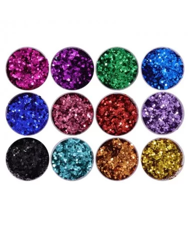 دیزاین پولک ناخن، پک 12 عددی پولک رنگی ناخن