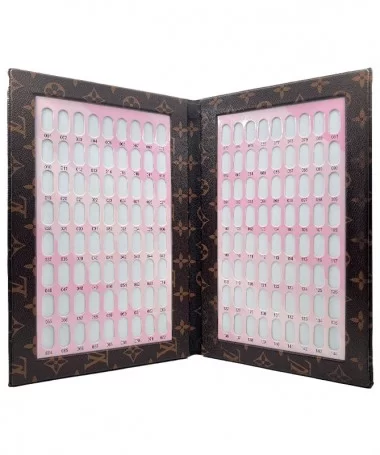 آلبوم کالیته ناخن 144 عددی طرح لویی ویتون قهوه ای