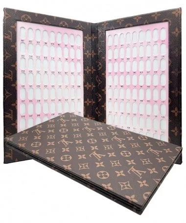 آلبوم کالیته ناخن 144 عددی طرح لویی ویتون قهوه ای