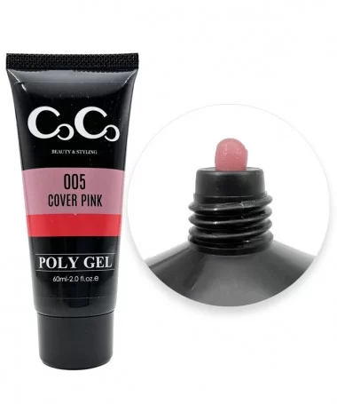 پلی ژل کاشت ناخن کوکو COCO 60ml کاور پینک - کد 005
