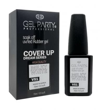 رابر بیس ناخن ژل پارتی GEL PARTY MILKY WHITE