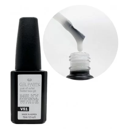 رابر بیس ناخن ژل پارتی GEL PARTY MILKY WHITE