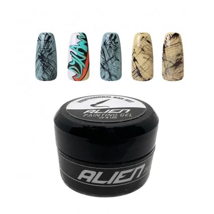 ژل طراحی ناخن آلین مشکی ALIEN