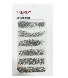 نگین ناخن سوارفسکی 1140 عددی سایزبندی نقره ای