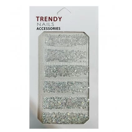 نگین ناخن سوارفسکی 1140 عددی سایزبندی سفید هفت رنگ