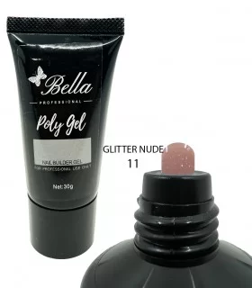 پلی ژل 30 میل نود شاین دار بلا BELLA 11 GLITTER NUDE