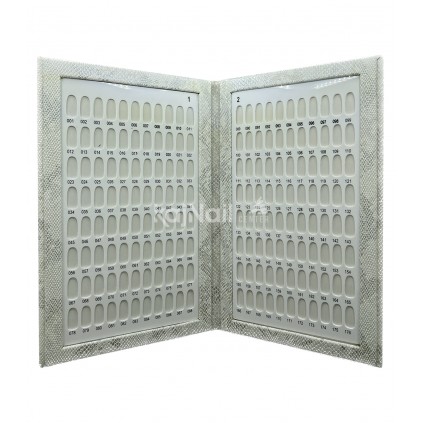 آلبوم کالیته ناخن چرم پوست ماری سفید طوسی - 176 عددی