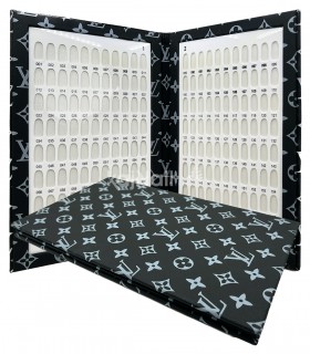 آلبوم کالیته ناخن چرم طرح لویی ویتون مشکی - 176 عددی