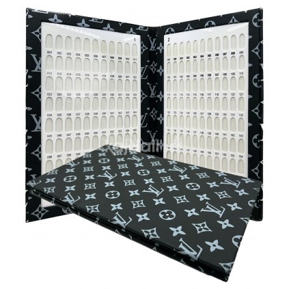 آلبوم کالیته ناخن چرم طرح لویی ویتون مشکی - 176 عددی