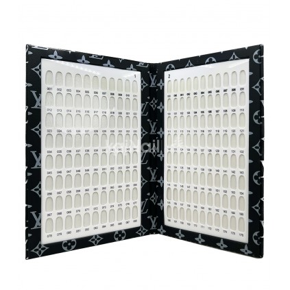 آلبوم کالیته ناخن چرم طرح لویی ویتون مشکی - 176 عددی