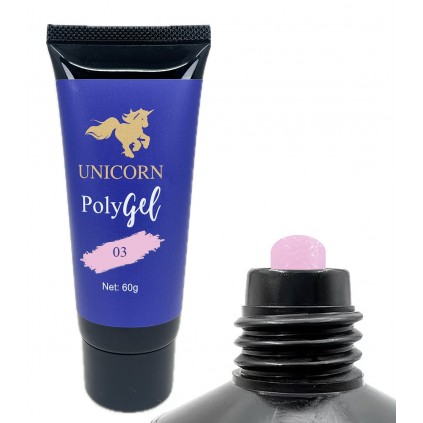 پلی ژل 60 میل صورتی یونیکورن UNICORN LIGHT PINK - 03