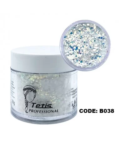 دیزاین پودر اکلیلی ناخن تتیس B038 TETIS