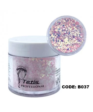 دیزاین پودر اکلیلی ناخن تتیس B037 TETIS