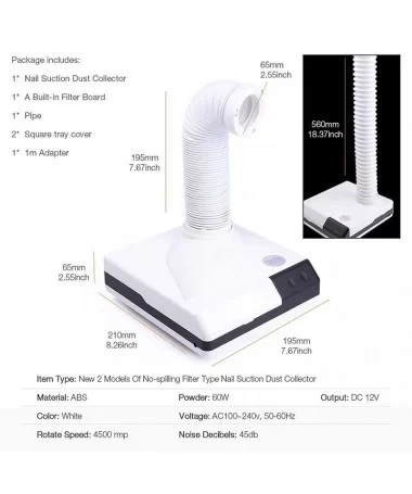 مکنده  و فن زیر دست LED دار 60 وات