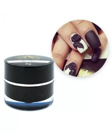 ژل 3D طراحی ناخن کاسه ای مشکی آنیم ANIM
