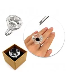 انگشتر ظرف چسب مژه کریستال