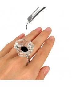 انگشتر ظرف چسب مژه کریستال