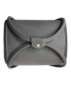 کیف لوازم کاشت ناخن چرم مصنوعی EM طوسی