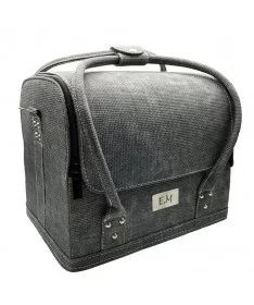 کیف لوازم کاشت ناخن چرم مصنوعی EM طوسی