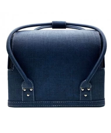 کیف لوازم کاشت ناخن چرم مصنوعی EM سورمه ای