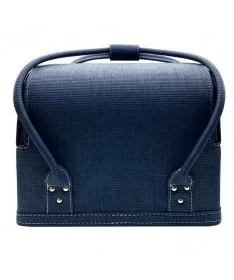 کیف لوازم کاشت ناخن چرم مصنوعی EM سورمه ای