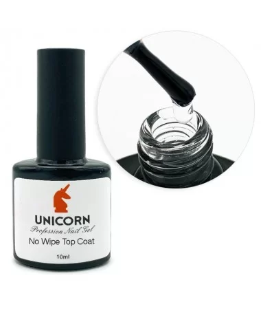 تاپ کات ناخن یونی کورن NO WIPE TOP COAT