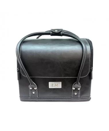 کیف لوازم کاشت ناخن چرم EM طوسی