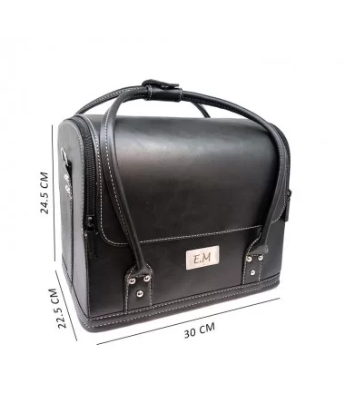 کیف لوازم کاشت ناخن چرم EM طوسی