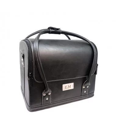 کیف لوازم کاشت ناخن چرم EM طوسی