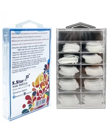 قالب کاشت ناخن اس استار S-STAR شیشه ای 100 عددی