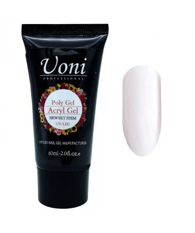 پلی ژل کاشت ناخن یونی UONI WHITE-1-60ml