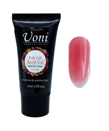 پلی ژل کاشت ناخن یونی UONI PINK-12 60ml