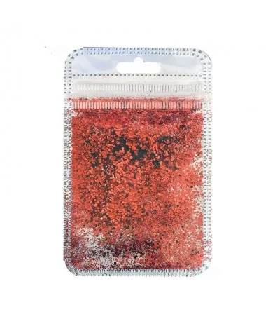 پولک و اکلیل ناخن قرمز