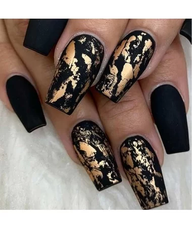 پک 6 عددی دیزاین ورق طلا نقره و برنز ناخن