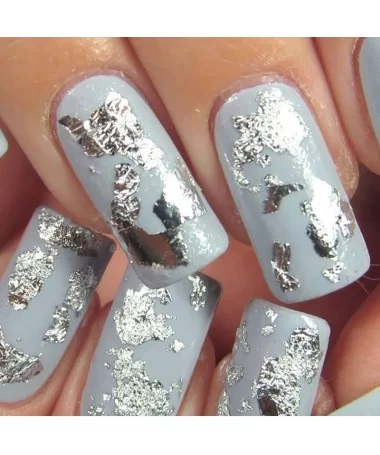 پک 6 عددی دیزاین ورق طلا نقره و برنز ناخن