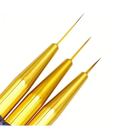 پک 3 عددی قلم طراحی ژاپنی ناخن نگین دار طلایی